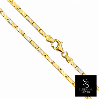 Gold vermeil diamond-cut Cardano chain in sterling silver