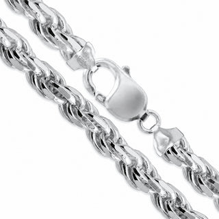 Superior Silver 12mm rope chain in polished 925 sterling silver with a lobster clasp