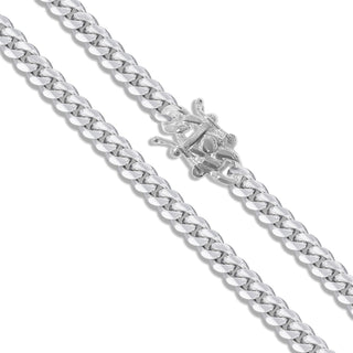 Superior Silver 9.2mm Miami Cuban link chain in polished 925 sterling silver with a secure box lock clasp.