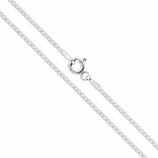 Superior Silver 1.1mm box chain necklace crafted from polished 925 sterling silver with a secure spring ring clasp.