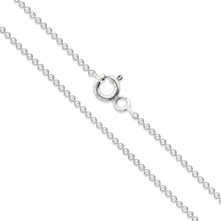 Superior Silver 1.2mm bead chain necklace crafted in polished 925 sterling silver with a secure spring ring clasp.