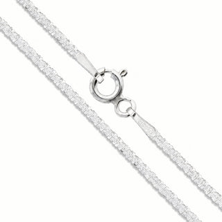 Superior Silver 1.3mm criss cross chain necklace crafted from polished 925 sterling silver with a spring clasp