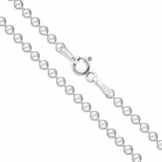 Superior Silver 1.5mm bead chain necklace crafted from polished 925 sterling silver with a secure spring clasp.