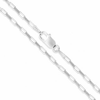 Superior Silver 1.7mm diamond-cut long box chain in polished 925 sterling silver with a secure lobster clasp.