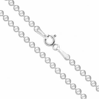 Superior Silver 1.8mm bead chain necklace crafted from polished 925 sterling silver with a secure spring clasp.