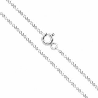 Superior Silver 1mm bead chain necklace crafted in polished 925 sterling silver with a secure spring ring clasp.