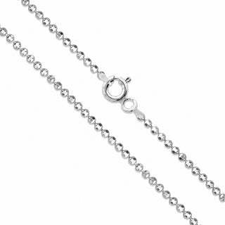 Superior Silver 1mm diamond-cut bead chain necklace in polished 925 sterling silver with a spring ring clasp