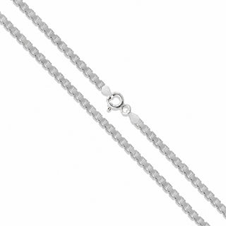 Superior Silver 2.4mm diamond-cut box chain necklace crafted from polished 925 sterling silver with a lobster clasp.