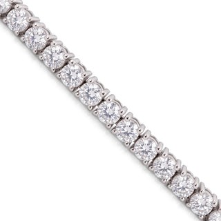 2.5mm Moissanite Tennis Chain in Sterling Silver, close-up
