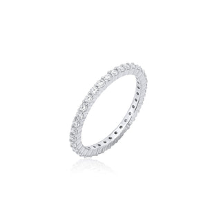 2.5mm Shared-Prong Full Eternity Band Moissanite Ring in sterling silver