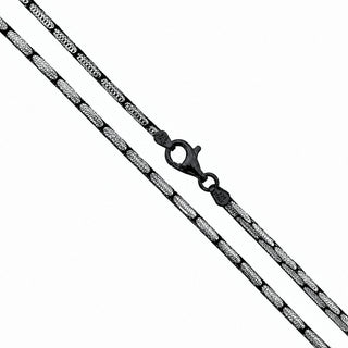 Superior Silver 2.5mm two-tone diamond-cut cardano chain in black rhodium plated 925 sterling silver with lobster clasp