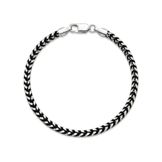 2.5mm Two-Tone Diamond-Cut Franco Bracelet in Black and Silver