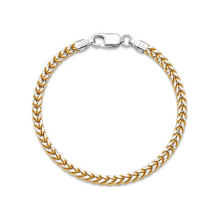 2.5mm Two-Tone Diamond-Cut Franco Bracelet in Gold and Silver