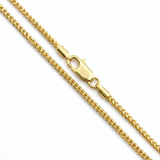 Superior Silver 22-inch flat Franco chain necklace in 14kt yellow gold over 925 sterling silver with a lobster clasp