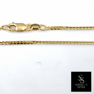 Diamond-Cut Box Link 10K Yellow Gold 18inch/1.4mm view 2