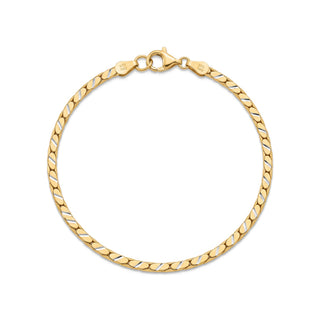 2mm Gold Plated Diamond-Cut Cardano Bracelet in Sterling Silver