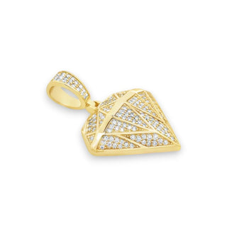 1ct 3D Diamond Shape with Pavé Facets Moissanite Pendant