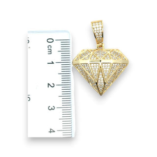 1ct 3D Diamond Shape with Pavé Facets Moissanite Pendant