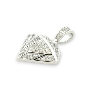 1ct 3D Diamond Shape with Pavé Facets Moissanite Pendant