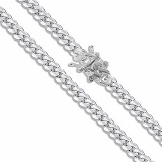 Superior Silver 4.2mm Miami Cuban link chain in polished 925 sterling silver with a secure box lock clasp.