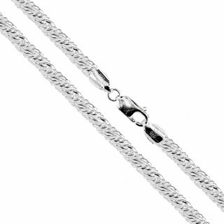 Superior Silver 4.5mm twisted foxtail chain bracelet crafted in polished 925 sterling silver with a lobster clasp