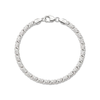 4.5mm Twisted Foxtail Bracelet in Sterling Silver