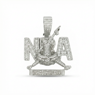 3.2ct Rich Forever Iced Nameplate Moissanite Pendant