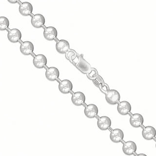 Superior Silver 5mm bead chain necklace crafted from polished 925 sterling silver with a secure lobster clasp.