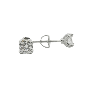 5mm Lotus Basket Solitaire Moissanite Stud Earrings in sterling silver
