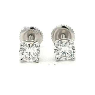 5mm round moissanite solitaire stud earrings in sterling silver