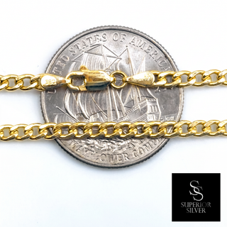 Curb Link 10K Yellow Gold 22inch/2.9mm Solid view 3