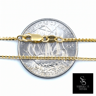 Diamond-Cut Box Link 10K Yellow Gold 18inch/1.4mm view 3