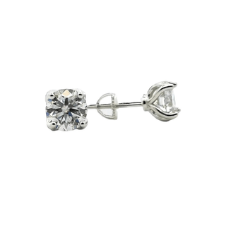 7mm Lotus Basket Solitaire Moissanite Stud Earrings in sterling silver