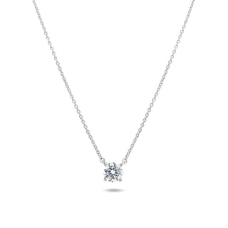 7mm Round Solitaire Moissanite Necklace in sterling silver