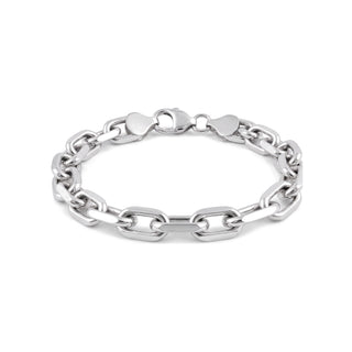 8mm Diamond-Cut Anchor Cable Bracelet in Sterling Silver