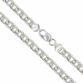 Superior Silver 8mm diamond-cut anchor cable chain crafted from polished 925 sterling silver with a lobster clasp.