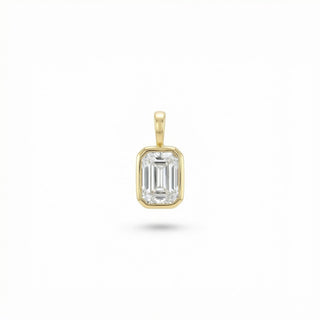 Classic Emerald-Cut Bezel-Set Solitaire Moissanite Pendant