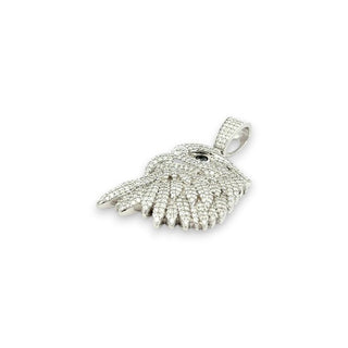 Eagle Head with Black Stone Eye Moissanite Pendant