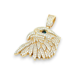 Eagle Head with Black Stone Eye Moissanite Pendant