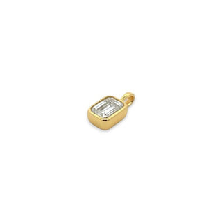 Classic Emerald-Cut Bezel-Set Solitaire Moissanite Pendant