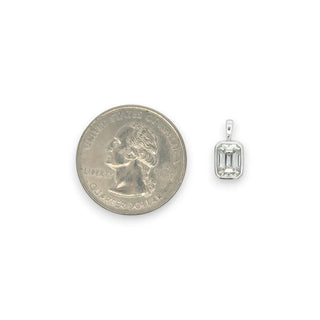 Classic Emerald-Cut Bezel-Set Solitaire Moissanite Pendant