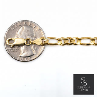 Figaro Link Bracelet 10K Yellow Gold 7.5inch/4.7mm view 3