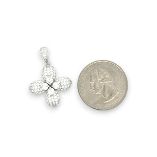 1.5ct Four-Petal Flower with Round Cluster Center Moissanite Pendant