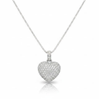 Fully Flooded Puffy Heart Moissanite Pendant