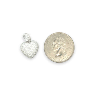 Fully Flooded Puffy Heart Moissanite Pendant