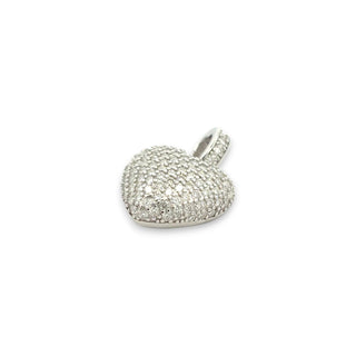 Fully Flooded Puffy Heart Moissanite Pendant
