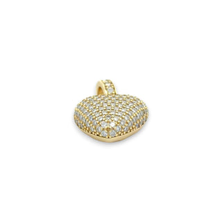 Fully Flooded Puffy Heart Moissanite Pendant