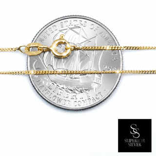 Micro Curb Link 10K Yellow Gold 20inch/1.0mm view 3