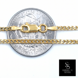 Diamond-Cut Curb Link 10K Yellow Gold 22inch/2.3mm view 3