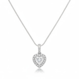 Heart-Cut Halo with Hidden Halo Moissanite Pendant.